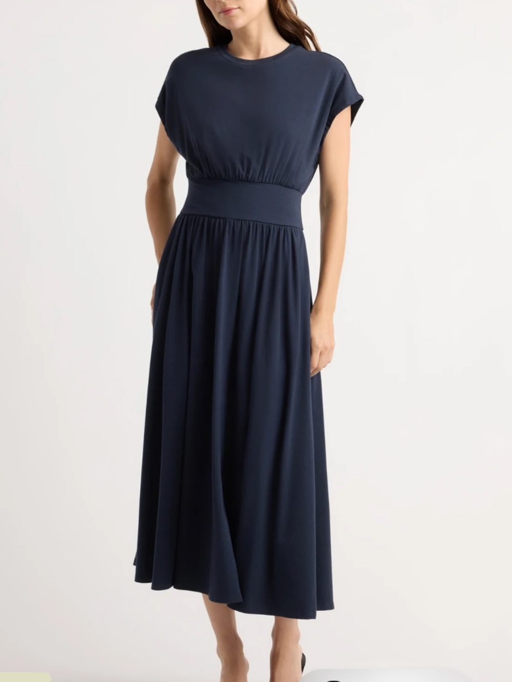 MODERN CITIZEN Prima Jersey Midi Dress in Navy